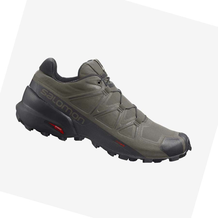 Salomon SPEEDCROSS 5 WIDE Trail Futócipő Férfi Olivazöld | HU 2102LIS